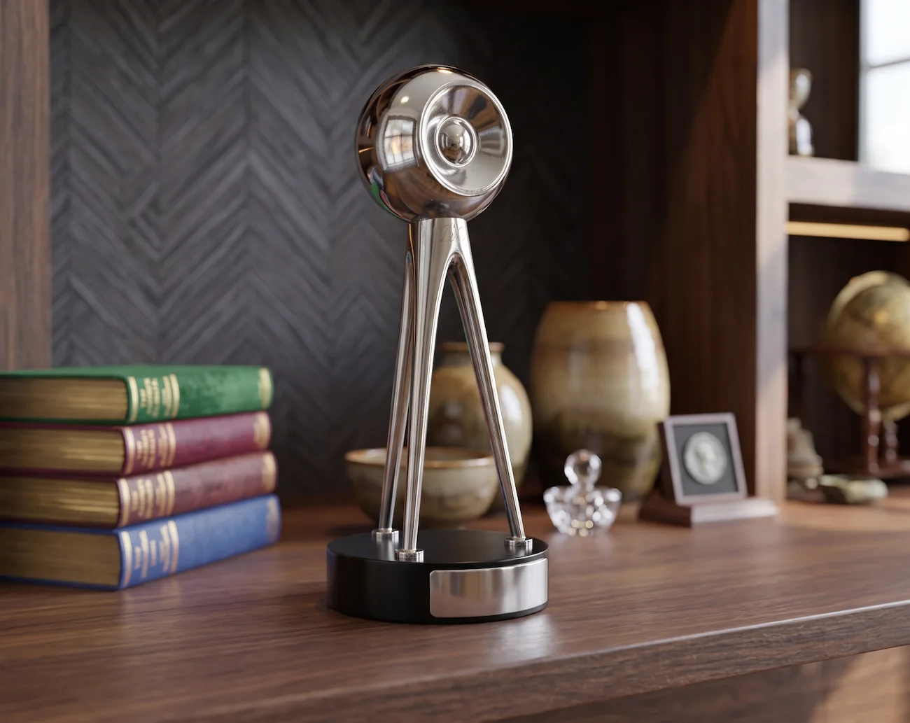 International Photography Awards trophy in an archive setting
